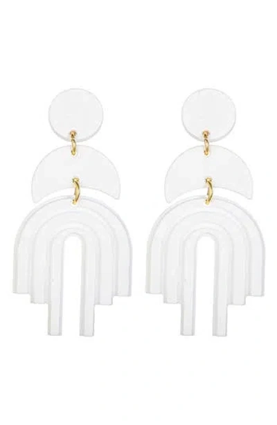 Eye Candy Los Angeles Giulia Chandelier Drop Earrings In White