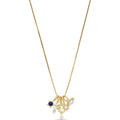 Eye Candy Los Angeles Golden Orbit Charm Necklace