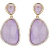 Eye Candy Los Angeles Grace Cz Statement Drop Earrings In Lavender