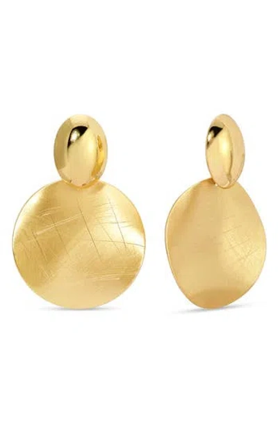 Eye Candy Los Angeles Grace Dome Drop Earrings In Gold