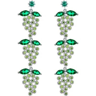 Eye Candy Los Angeles Grape Cz Drop Earrings In Green