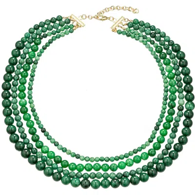 Eye Candy Los Angeles Green Agate Multistrand Necklace