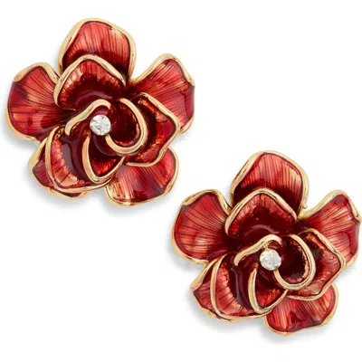 Eye Candy Los Angeles Gretta Rose Stud Earrings In Brown