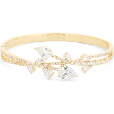 Eye Candy Los Angeles Gwen Cz Statement Bangle Bracelet In Gold