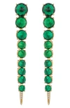 Eye Candy Los Angeles Harper Cubic Zirconia Drop Earrings In Green