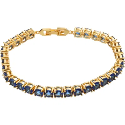 Eye Candy Los Angeles Harper Cubic Zirconia Tennis Bracelet In Blue