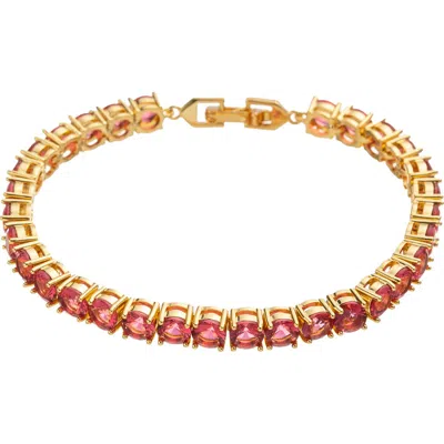 Eye Candy Los Angeles Harper Cubic Zirconia Tennis Bracelet In Purple