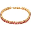 Eye Candy Los Angeles Harper Cubic Zirconia Tennis Bracelet In Red/gold