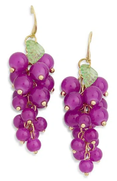 Eye Candy Los Angeles Hayley Grape Drop Earrings