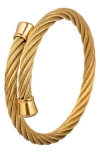 Eye Candy Los Angeles Henry Wire Cuff Bracelet In Gold