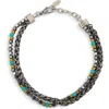 Eye Candy Los Angeles Hiroshi Wheat Chain Layered Bracelet In Silver