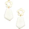 Eye Candy Los Angeles Iridescent Flower Drop Earrings In White