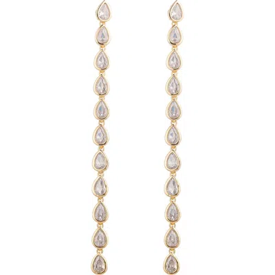 Eye Candy Los Angeles Iris Cubic Zirconia Drop Earrings In Gold