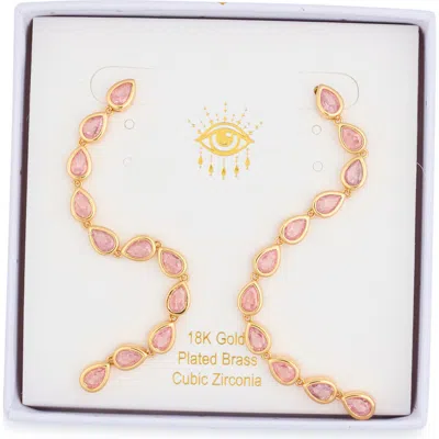 Eye Candy Los Angeles Iris Cubic Zirconia Drop Earrings In Gold