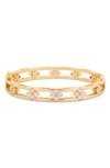 Eye Candy Los Angeles Isla Cubic Zirconia Flower Cuff Bracelet In Gold