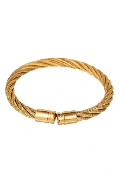 Eye Candy Los Angeles James Wire Cuff Bracelet In Gold