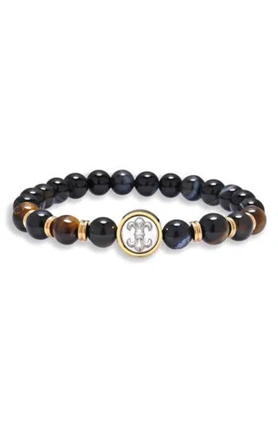 Eye Candy Los Angeles Jeremiah Tiger's-eye Beaded Bracelet In Brown