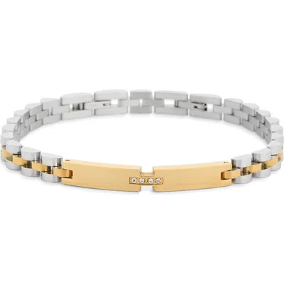 Eye Candy Los Angeles Jin Two-tone Chain Bracelet In Silver