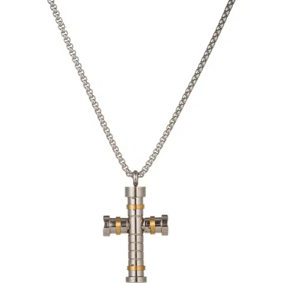 Eye Candy Los Angeles Jordan Cross Pendant Necklace In Blue