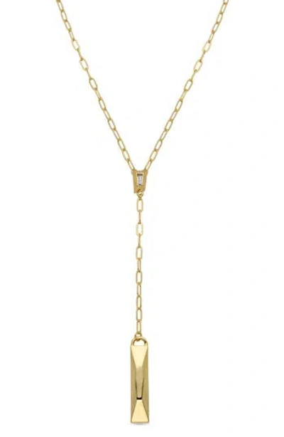 Eye Candy Los Angeles Josephine Bar Lariat Necklace In Gold