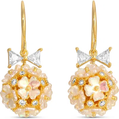 Eye Candy Los Angeles Judith Cubic Zirconia Ball Drop Earrings In Gold