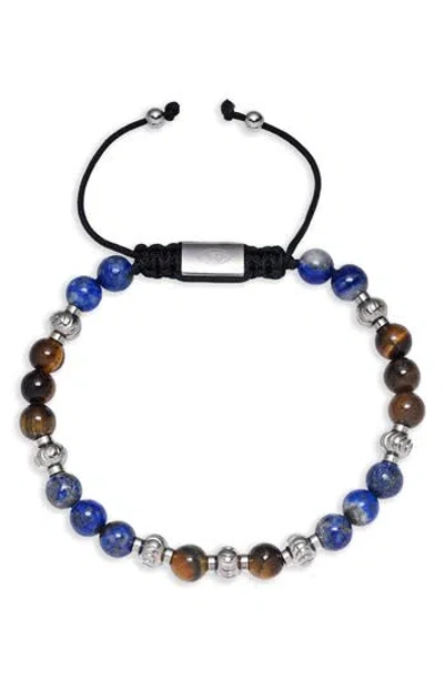 Eye Candy Los Angeles Julian Semiprecious Stone Beaded Slider Bracelet In Multi