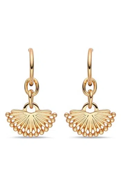 Eye Candy Los Angeles Juliette Fan Drop Earrings In Gold