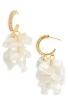 Eye Candy Los Angeles Karina Cubic Zirconia Petal Drop Hoop Earrings