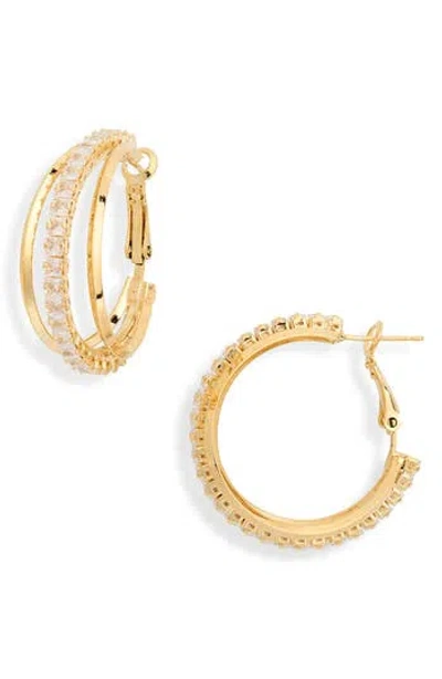 Eye Candy Los Angeles Kassidy Cubic Zirconia Hoop Earrings In Gold