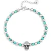 Eye Candy Los Angeles Kenji Beaded Skull Bracelet In Multi