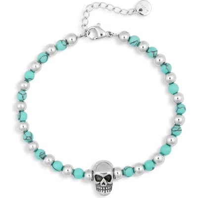Eye Candy Los Angeles Kenji Beaded Skull Bracelet In Multi