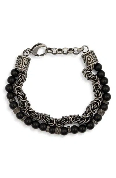 Eye Candy Los Angeles Kevin Double Stranded Beaded Bracelet In Black