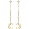 Eye Candy Los Angeles Laika Crescent Moon Drop Earrings In Gold
