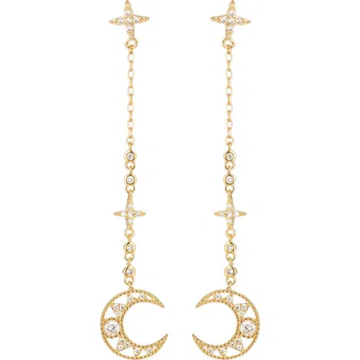 Eye Candy Los Angeles Laika Crescent Moon Drop Earrings In Gold