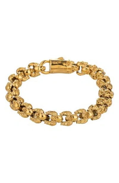 Eye Candy Los Angeles Laim Skull Chain Bracelet In Gold