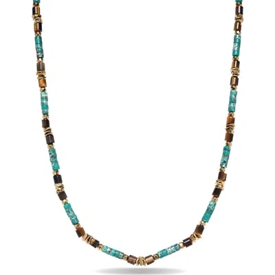 Eye Candy Los Angeles Landon Stone Beaded Necklace In Multi