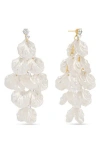 Eye Candy Los Angeles Leizu Shell Drop Earrings In Gold