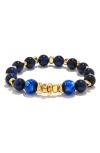 Eye Candy Los Angeles Leo Beaded Stretch Bracelet In Blue