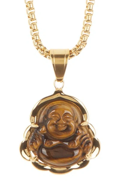 Eye Candy Los Angeles Leo Buddha Pendant Necklace In Gold