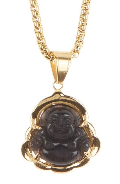 Eye Candy Los Angeles Leo Buddha Pendant Necklace In Gold