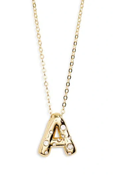Eye Candy Los Angeles Leticia Cubic Zirconia Initial Pendant Necklace In Gold