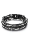 Eye Candy Los Angeles Levi Titanium Bracelet In Silver/black