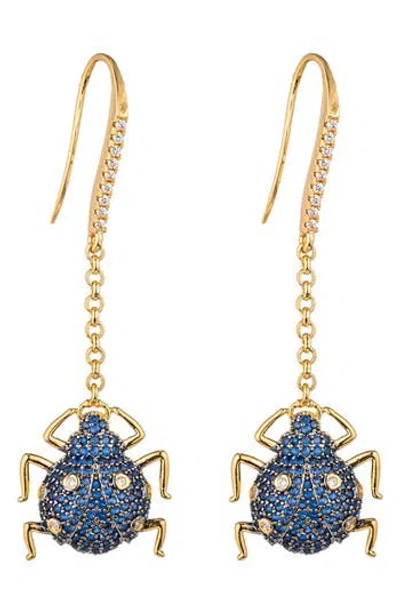 Eye Candy Los Angeles Lexy Beetle Drop Earrings In Gold