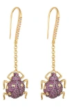 Eye Candy Los Angeles Lexy Beetle Drop Earrings In Gold
