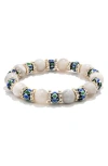 Eye Candy Los Angeles Liam Stretch Bracelet With Golden Spacers In Multi