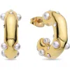 Eye Candy Los Angeles Lila Faux Pearl Hoop Earrings