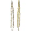 Eye Candy Los Angeles Lily Cz Chain Drop Earrings In Gold