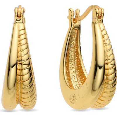 Eye Candy Los Angeles Lily Hoop Drop Earrings In Gold