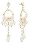 Eye Candy Los Angeles Lily Of The Valley Faux Pearl Drop Earrings In White