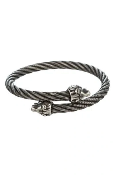 Eye Candy Los Angeles Lion Wire Beacelet In Black